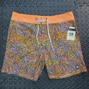 Reef Worley Board Shorts Size 34 Pastel Leaf Print NWT